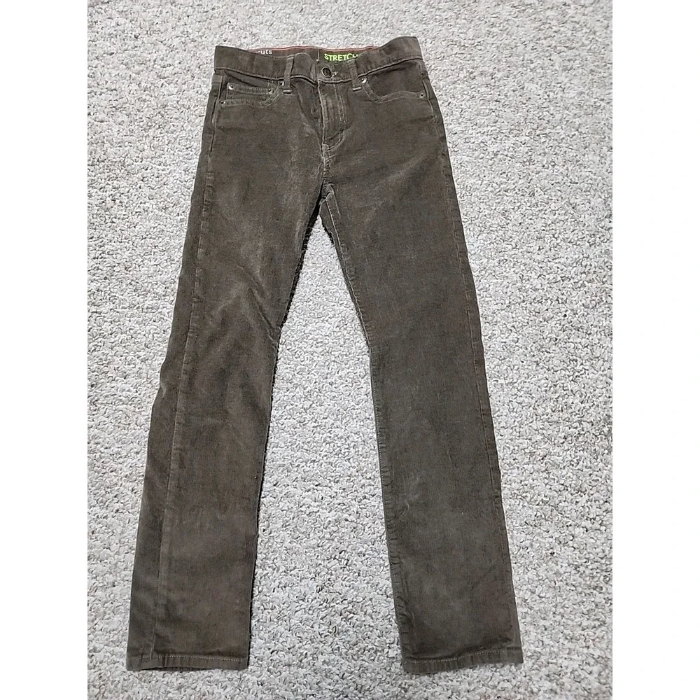 J.Crew Crewcuts Stretch Corduroy Pants Cords Size 10 Brown Zip Fly‎ Adjustable